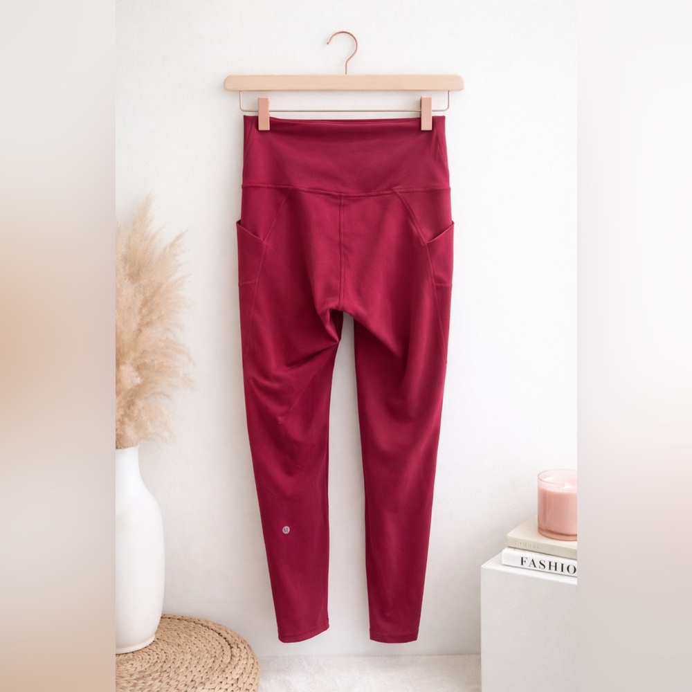 Lululemon wunder train with pockets Pomegranate Leggings - Picture 2 of 4